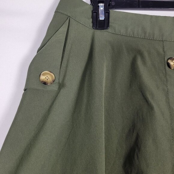Shein Women's Green Single Breasted Flare Skirt with Button Details Size XL - Picture 4 of 11